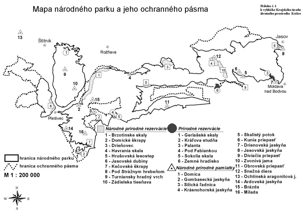 mapa NP Slovenský kras